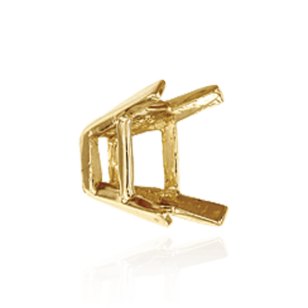 Four Prong Emerald Shape Heavy Tapered Settings in 14K Gold (10.00 x 8.00 mm - 28.00 x 22.00 mm)