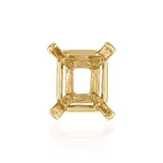 Four Prong Emerald Shape Heavy Tapered Settings in 14K Gold (10.00 x 8.00 mm - 28.00 x 22.00 mm)