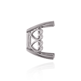 Four Prong Emerald Shape Heart Design Fancy Settings in 14K Gold (7.00 x 5.00 mm - 16.00 x 12.00 mm)