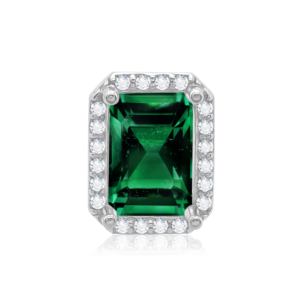 Emerald Cluster Setting in Sterling Sliver (5.00 x 3.00 mm - 7.00 x 5.00 mm)
