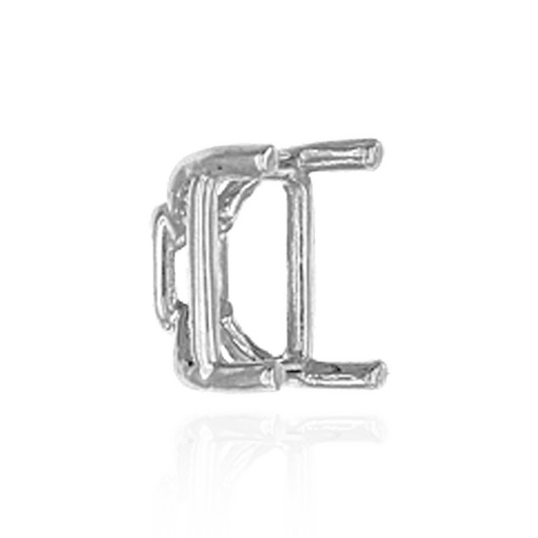 Four Prong Emerald Shape Tapered Base Wire Basket Settings in 14K Gold (5.00 x 3.50 mm - 14.00 x 13.50 mm)