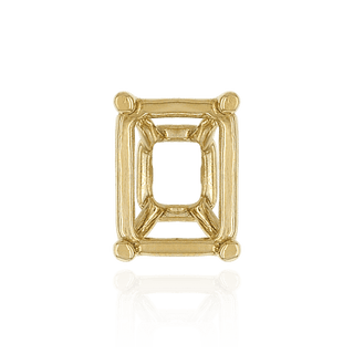 Four Prong Emerald Shape Tapered Base Wire Basket Settings in 14K Gold (5.00 x 3.50 mm - 14.00 x 13.50 mm)