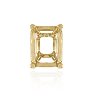 Four Prong Emerald Shape Tapered Base Wire Basket Settings in Sterling Silver (5.00 x 3.50 mm - 14.00 x 13.50 mm)