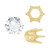 Six Prong Round Standard High Base Settings in 14K Gold (2.60 mm - 9.25 mm)