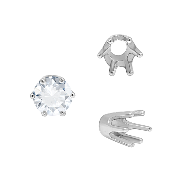 Six Prong Round Standard High Base Settings in 18K Gold (3.25 mm - 8.00 mm)