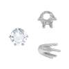 Six Prong Round Standard High Base Settings in Sterling Silver (2.60 mm - 9.25 mm)