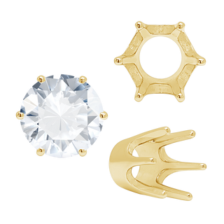 Six Prong Round Standard High Base Settings in 14K Gold (2.60 mm - 9.25 mm)