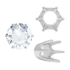Six Prong Round Standard High Base Settings in 14K Gold (2.60 mm - 9.25 mm)