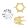 Six Prong Round Standard High Base Settings in 14K Gold (2.60 mm - 9.25 mm)