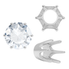Six Prong Round Standard High Base Settings in 14K Gold (2.60 mm - 9.25 mm)