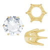 Six Prong Round Standard High Base Settings in 14K Gold (2.60 mm - 9.25 mm)