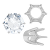 Six Prong Round Standard High Base Settings in 14K Gold (2.60 mm - 9.25 mm)