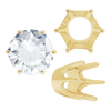 Six Prong Round Standard High Base Settings in 14K Gold (2.60 mm - 9.25 mm)