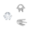 Six Prong Round Standard High Base Settings in Sterling Silver (2.60 mm - 9.25 mm)
