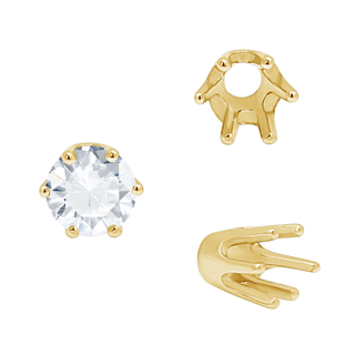 Six Prong Round Standard High Base Settings in 14K Gold (4.00 mm - 9.25 mm)