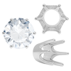 Six Prong Round Standard High Base Settings in 14K Gold (2.60 mm - 9.25 mm)