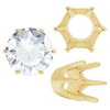 Six Prong Round Standard High Base Settings in 14K Gold (2.60 mm - 9.25 mm)