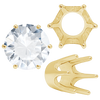 Six Prong Round Standard High Base Settings in 14K Gold (2.60 mm - 9.25 mm)