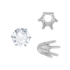 Six Prong Round Standard High Base Settings in Sterling Silver (2.60 mm - 9.25 mm)