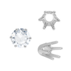 Six Prong Round Standard High Base Settings in Sterling Silver (2.60 mm - 9.25 mm)