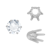 Six Prong Round Standard High Base Settings in Sterling Silver (2.60 mm - 9.25 mm)