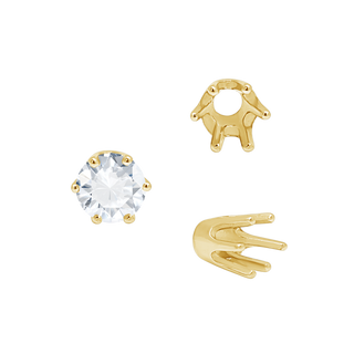 Six Prong Round Standard High Base Settings in 14K Gold (2.60 mm - 9.25 mm)