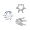 Six Prong Round Standard High Base Settings in Sterling Silver (2.60 mm - 9.25 mm)