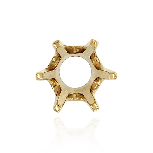 Six Prong Round Standard High Base Settings in 14K Gold (2.60 mm - 9.25 mm)