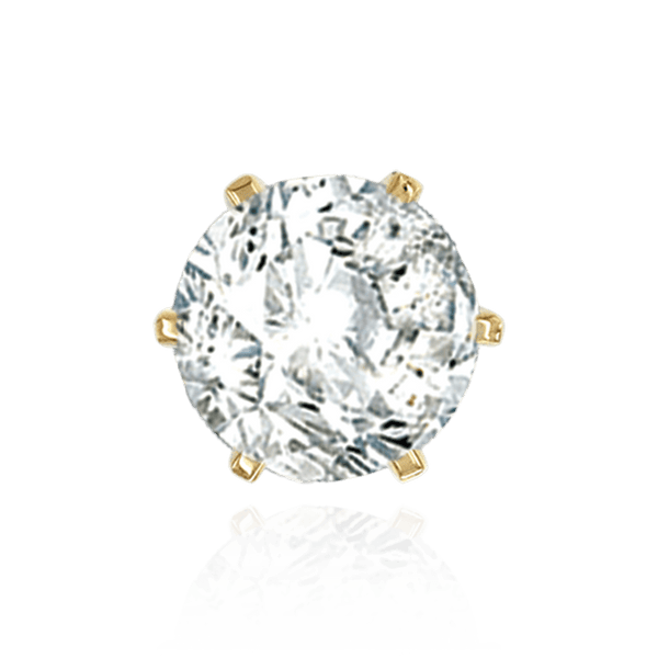 Six Prong Round Standard High Base Settings in 14K Gold (2.60 mm - 9.25 mm)