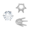Six Prong Round Standard High Base Settings in Sterling Silver (2.60 mm - 9.25 mm)