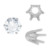 Six Prong Round Standard High Base Settings in Sterling Silver (2.60 mm - 9.25 mm)