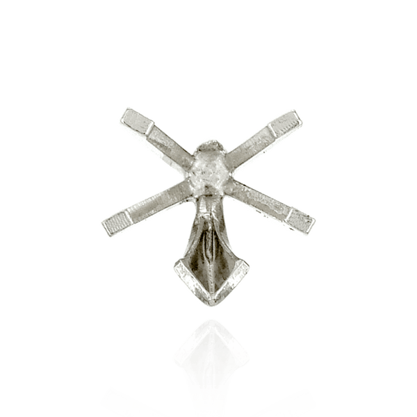 V-End Heart Shape Solitaire Settings in 14K Gold (4.00 x 4.00 mm - 7.00 x 7.00 mm)