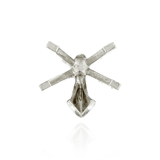 V-End Heart Shape Solitaire Settings in Sterling Silver (4.00 x 4.00 mm - 7.00 x 7.00 mm)