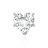 V-End Heart Shape Solitaire Settings in Sterling Silver (4.00 x 4.00 mm - 7.00 x 7.00 mm)