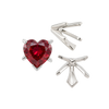 V-End Heart Shape Solitaire Settings in Sterling Silver (Die-Struck) (4.00 x 4.00 mm - 7.00 x 7.00 mm)