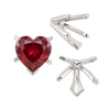 V-End Heart Shape Solitaire Settings in 14K Gold (Die-Struck) (4.00 x 4.00 mm - 7.00 x 7.00 mm)