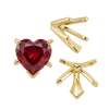 V-End Heart Shape Solitaire Settings in 14K Gold (Die-Struck) (4.00 x 4.00 mm - 7.00 x 7.00 mm)