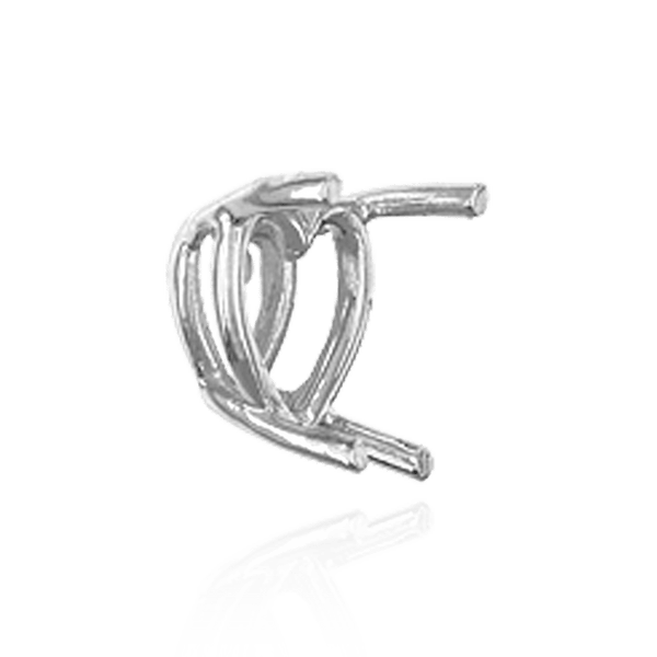 Four Prong Heart Shape Wire Basket Settings in 14K Gold (3.00 x 3.00 mm - 9.00 x 9.00 mm)