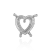 Four Prong Heart Shape Wire Basket Settings in Sterling Silver (3.00 x 3.00 mm - 9.00 x 9.00 mm)