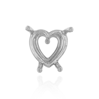 Four Prong Heart Shape Wire Basket Settings in Sterling Silver (3.00 x 3.00 mm - 9.00 x 9.00 mm)