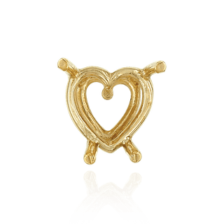 Four Prong Heart Shape Wire Basket Settings in 18K Gold (3.00 x 3.00 mm - 9.00 x 9.00 mm)