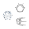 Six Prong Round Standard Settings in 14K Gold (1.75 mm - 10.00 mm)