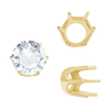Six Prong Round Standard Settings in 14K Gold (1.75 mm - 10.00 mm)