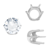 Six Prong Round Standard Settings in 14K Gold (1.75 mm - 10.00 mm)