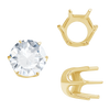Six Prong Round Standard Settings in 14K Gold (1.75 mm - 10.00 mm)