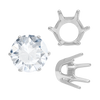 Six Prong Round Standard Settings in 14K Gold (1.75 mm - 10.00 mm)