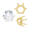 Six Prong Round Standard Settings in 14K Gold (1.75 mm - 10.00 mm)
