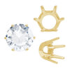 Six Prong Round Standard Settings in 14K Gold (1.75 mm - 10.00 mm)