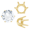 Six Prong Round Standard Settings in 14K Gold (1.75 mm - 10.00 mm)