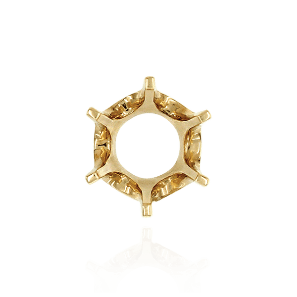 Six Prong Round Standard Settings in 14K Gold (1.75 mm - 10.00 mm)